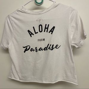Town & Country T & C surf‎ Aloha Hawaii crop t-shirt girls large